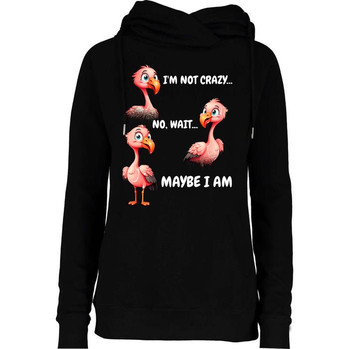 Funny Flamingo Humor Womens Funnel Neck Pullover Hood