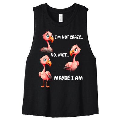 Funny Flamingo Humor Women's Racerback Cropped Tank