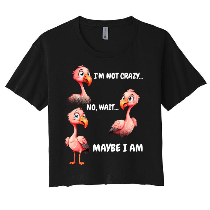 Funny Flamingo Humor Women's Crop Top Tee