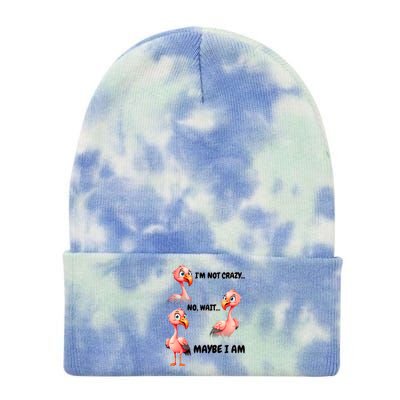 Funny Flamingo Humor Tie Dye 12in Knit Beanie