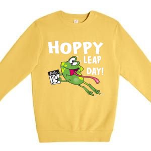 Funny Frog Hoppy Leap Day February 29 Leap Year Birthday Premium Crewneck Sweatshirt