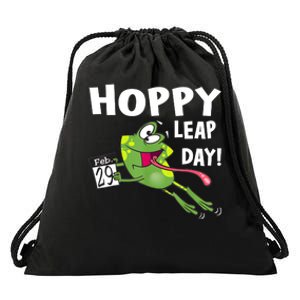 Funny Frog Hoppy Leap Day February 29 Leap Year Birthday Drawstring Bag