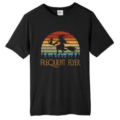 Frequent Flyer Halloween Witch Cat Broom Vintage Gift Tall Fusion ChromaSoft Performance T-Shirt