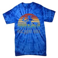 Frequent Flyer Halloween Witch Cat Broom Vintage Gift Tie-Dye T-Shirt