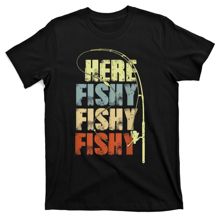 Funny Fishing Herefishy Graphic T-Shirt