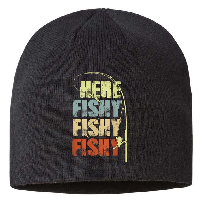 Funny Fishing Herefishy Graphic Sustainable Beanie