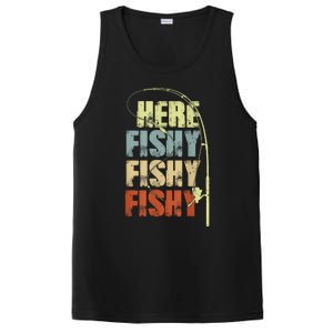 Funny Fishing Herefishy Graphic PosiCharge Competitor Tank