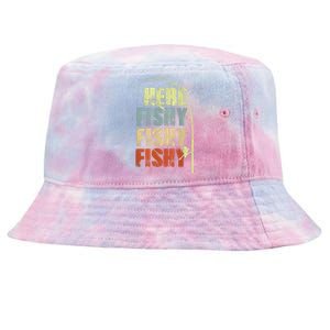 Funny Fishing Herefishy Graphic Tie-Dyed Bucket Hat