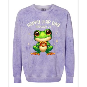 Funny Frog Hoppy Leap Day February 29 Hoppy Leap Day Colorblast Crewneck Sweatshirt