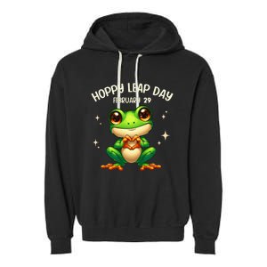 Funny Frog Hoppy Leap Day February 29 Hoppy Leap Day Garment-Dyed Fleece Hoodie