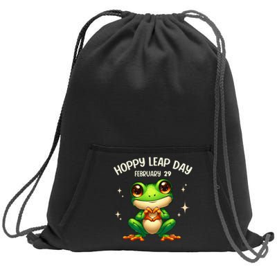 Funny Frog Hoppy Leap Day February 29 Hoppy Leap Day Sweatshirt Cinch Pack Bag