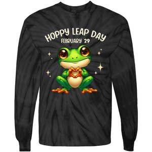 Funny Frog Hoppy Leap Day February 29 Hoppy Leap Day Tie-Dye Long Sleeve Shirt