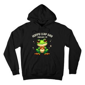 Funny Frog Hoppy Leap Day February 29 Hoppy Leap Day Tall Hoodie