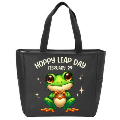 Funny Frog Hoppy Leap Day February 29 Hoppy Leap Day Zip Tote Bag