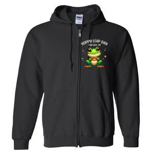 Funny Frog Hoppy Leap Day February 29 Hoppy Leap Day Full Zip Hoodie