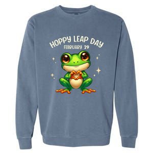 Funny Frog Hoppy Leap Day February 29 Hoppy Leap Day Garment-Dyed Sweatshirt