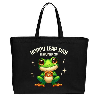 Funny Frog Hoppy Leap Day February 29 Hoppy Leap Day Cotton Canvas Jumbo Tote