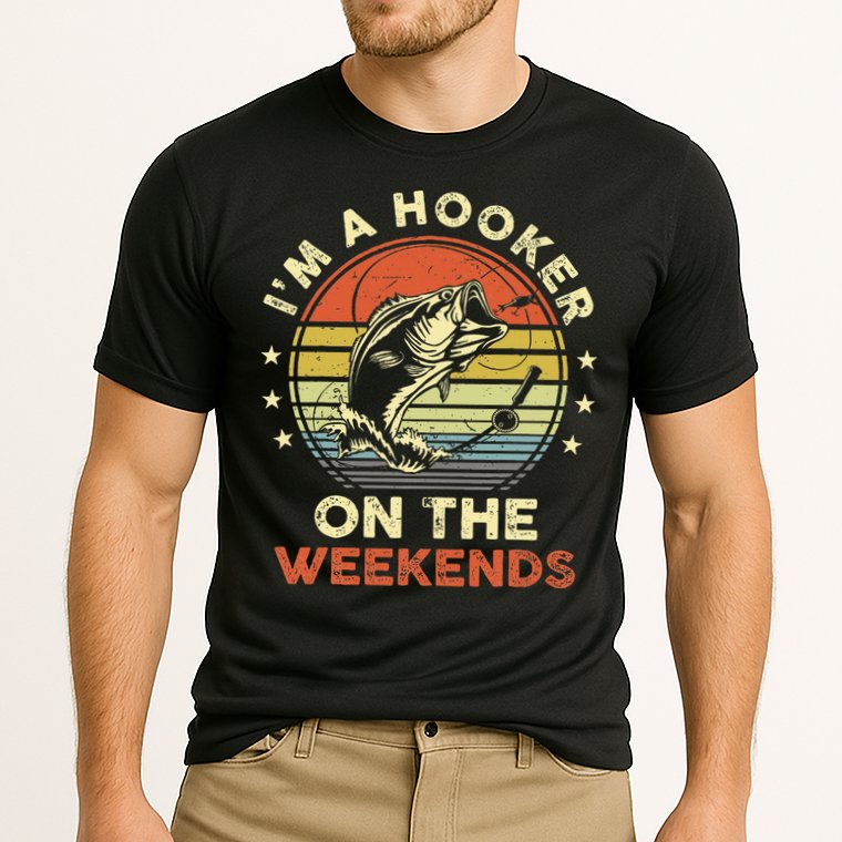 Funny Fishing Im A Hooker On The Weekends Bass Fish Cooling Performance Crew T-Shirt