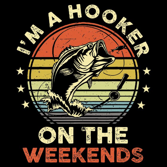 Funny Fishing Im A Hooker On The Weekends Bass Fish Cooling Performance Crew T-Shirt