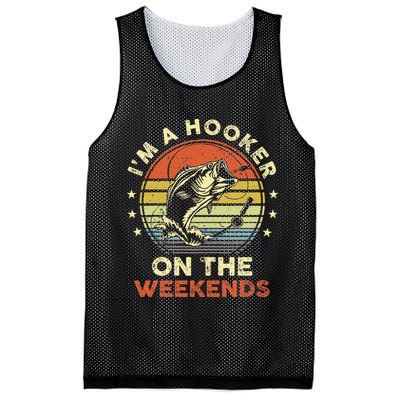 Funny Fishing Im A Hooker On The Weekends Bass Fish Mesh Reversible Basketball Jersey Tank