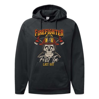 Firefighter First In Last Out Performance Fleece Hoodie