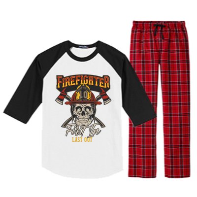 Firefighter First In Last Out Raglan Sleeve Pajama Set