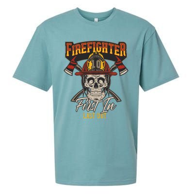 Firefighter First In Last Out Sueded Cloud Jersey T-Shirt