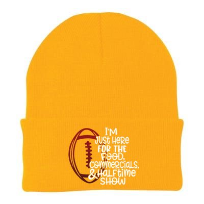 Funny Football I'm Just Here For The Food And Halftime Show Gift Knit Cap Winter Beanie