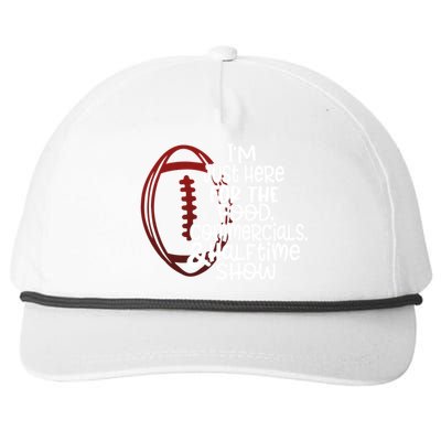 Funny Football I'm Just Here For The Food And Halftime Show Gift Snapback Five-Panel Rope Hat