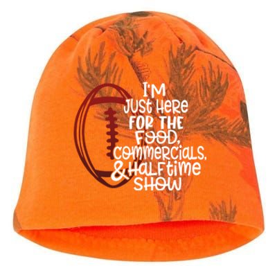 Funny Football I'm Just Here For The Food And Halftime Show Gift Kati - Camo Knit Beanie