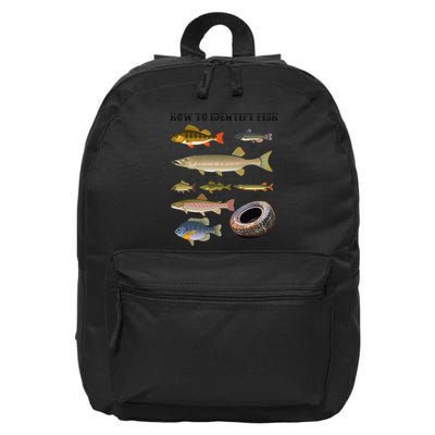 Funny Fish Identification Fishermen How To Identify Fish 16 in Basic Backpack
