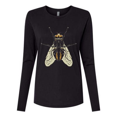 Fly Funny Insect Animal Lazy DIY Costume Easy Halloween Womens Cotton Relaxed Long Sleeve T-Shirt