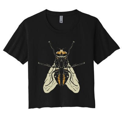 Fly Funny Insect Animal Lazy DIY Costume Easy Halloween Women's Crop Top Tee