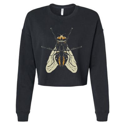 Fly Funny Insect Animal Lazy DIY Costume Easy Halloween Cropped Pullover Crew