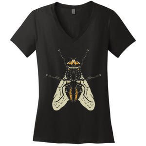 Fly Funny Insect Animal Lazy DIY Costume Easy Halloween Women's V-Neck T-Shirt