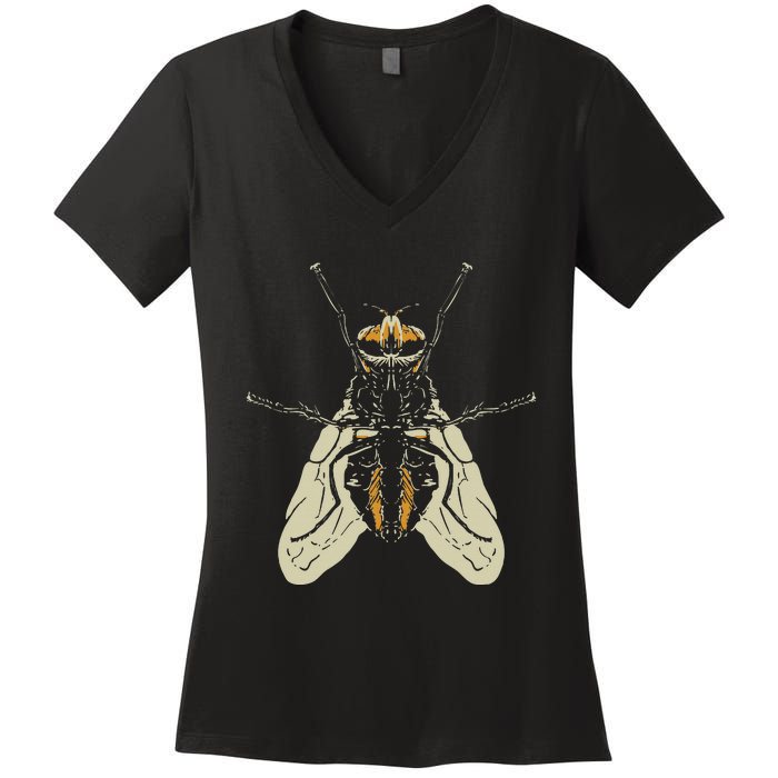 Fly Funny Insect Animal Lazy DIY Costume Easy Halloween Women's V-Neck T-Shirt