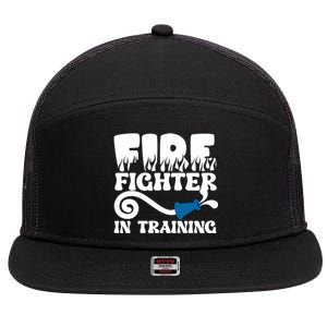 Future Firefighter In Training Future Fire Great Gift 7 Panel Mesh Trucker Snapback Hat