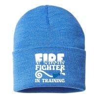 Future Firefighter In Training Future Fire Great Gift Sustainable Knit Beanie