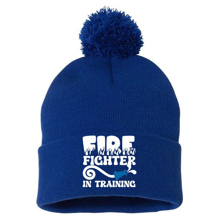 Future Firefighter In Training Future Fire Great Gift Pom Pom 12in Knit Beanie