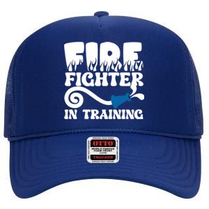 Future Firefighter In Training Future Fire Great Gift High Crown Mesh Back Trucker Hat