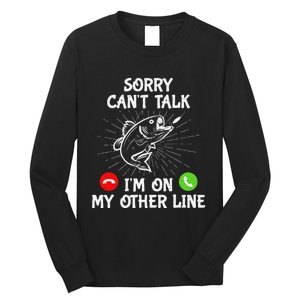 Funny Fishing I'm On My Other Line Fisherman Bass Fishing Long Sleeve Shirt