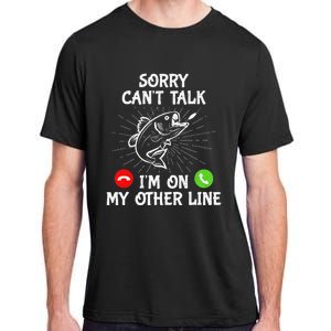 Funny Fishing I'm On My Other Line Fisherman Bass Fishing Adult ChromaSoft Performance T-Shirt