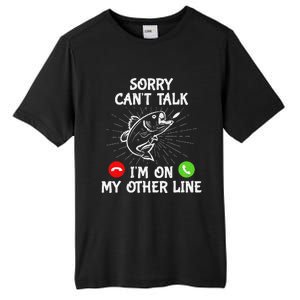 Funny Fishing I'm On My Other Line Fisherman Bass Fishing Tall Fusion ChromaSoft Performance T-Shirt