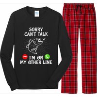 Funny Fishing I'm On My Other Line Fisherman Bass Fishing Long Sleeve Pajama Set