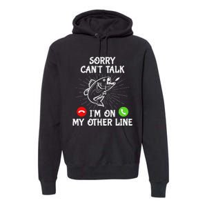 Funny Fishing I'm On My Other Line Fisherman Bass Fishing Premium Hoodie