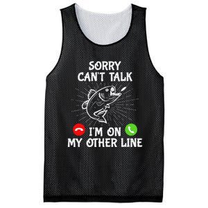 Funny Fishing I'm On My Other Line Fisherman Bass Fishing Mesh Reversible Basketball Jersey Tank