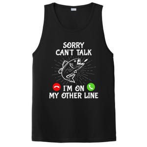 Funny Fishing I'm On My Other Line Fisherman Bass Fishing PosiCharge Competitor Tank