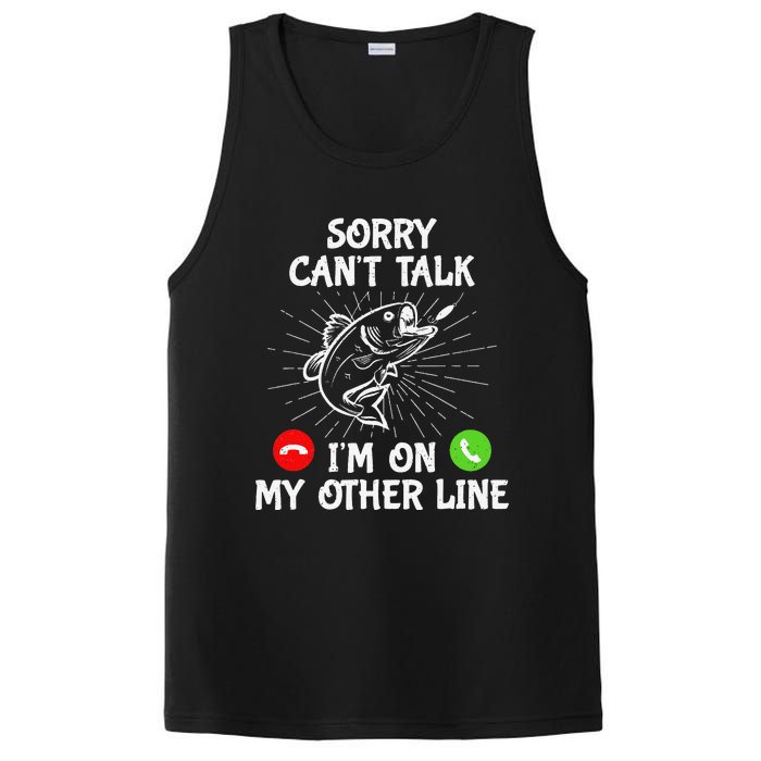 Funny Fishing I'm On My Other Line Fisherman Bass Fishing PosiCharge Competitor Tank