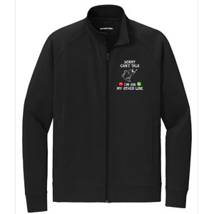 Funny Fishing I'm On My Other Line Fisherman Bass Fishing Stretch Full-Zip Cadet Jacket