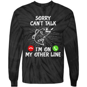 Funny Fishing I'm On My Other Line Fisherman Bass Fishing Tie-Dye Long Sleeve Shirt